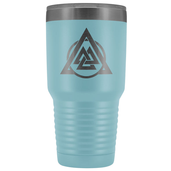 Norse Valknut Triangle Circle Etched Tumbler 30ozTumblersLight Blue