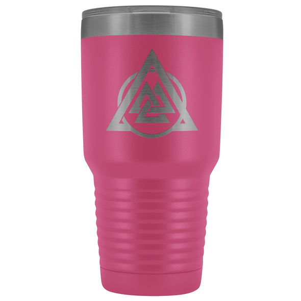 Norse Valknut Triangle Circle Etched Tumbler 30ozTumblersPink