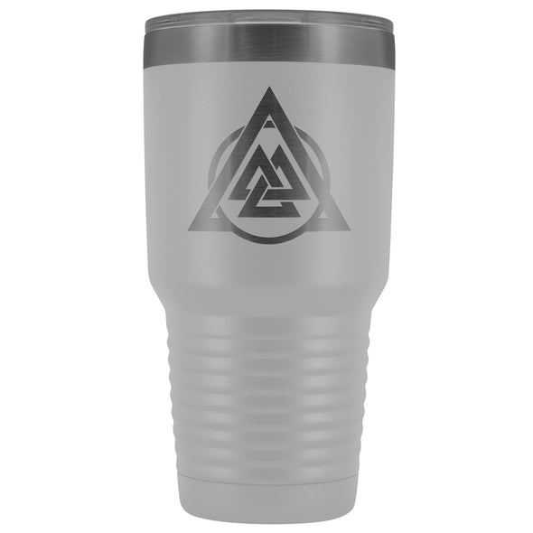 Norse Valknut Triangle Circle Etched Tumbler 30ozTumblersWhite