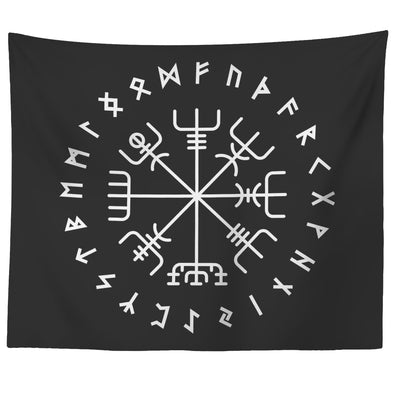 Norse Vegvisir Runes TapestryTapestries60" x 50"