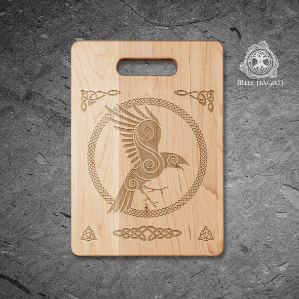 Norse Viking Raven Maple Wood Cutting Board