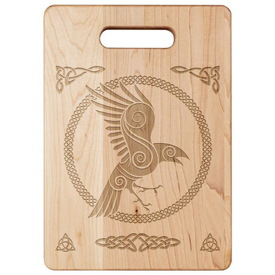 Norse Viking Raven Maple Wood Cutting BoardSmall Size: 9" x 6"