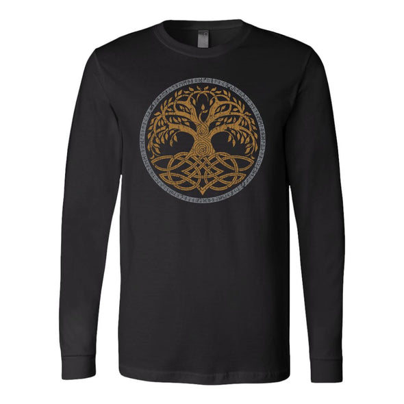 Norse Yggdrasil Runes Long Sleeve ShirtT-shirtCanvas Long Sleeve ShirtBlackS
