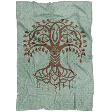 Norse Yggdrasil Runes Tree of Life Fleece BlanketBlanketsSmall Fleece Blanket (40"x30")