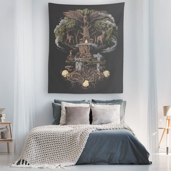 Norse Yggdrasil Wall Tapestry SummerTapestries