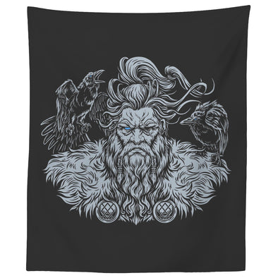Odin Huginn Muninn Black TapestryTapestries60" x 50"