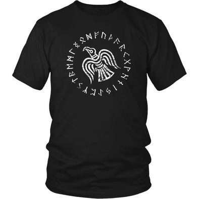 Odins Raven Norse Futhark Runes T-ShirtT-shirtDistrict Unisex ShirtBlackS