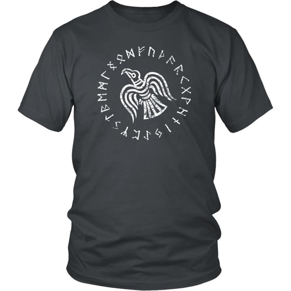 Odins Raven Norse Futhark Runes T-ShirtT-shirtDistrict Unisex ShirtCharcoalS