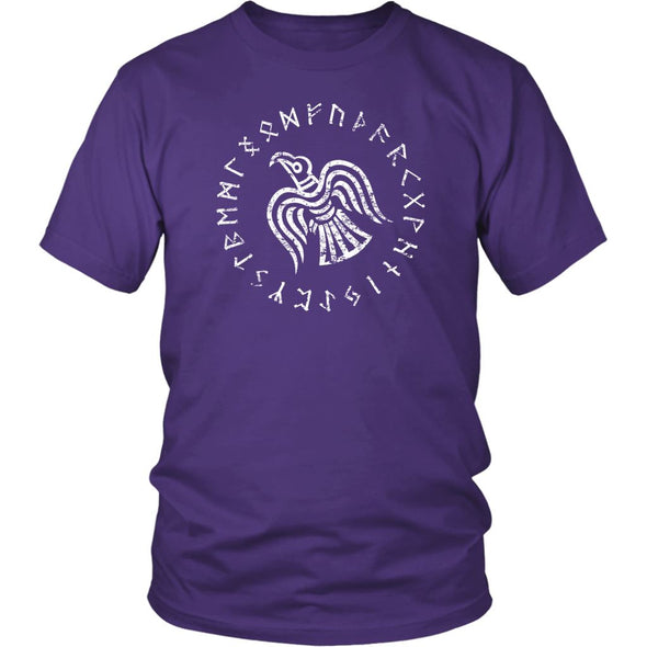 Odins Raven Norse Futhark Runes T-ShirtT-shirtDistrict Unisex ShirtPurpleS