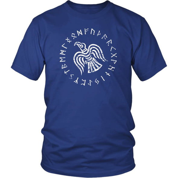 Odins Raven Norse Futhark Runes T-ShirtT-shirtDistrict Unisex ShirtRoyal BlueS