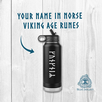 Personalized Name Runes Water Bottle TumblerTumblers