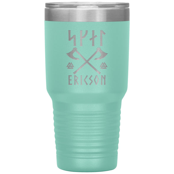 Personalized Norse Skál Runes Viking Axe Tumbler 30ozTumblersTeal