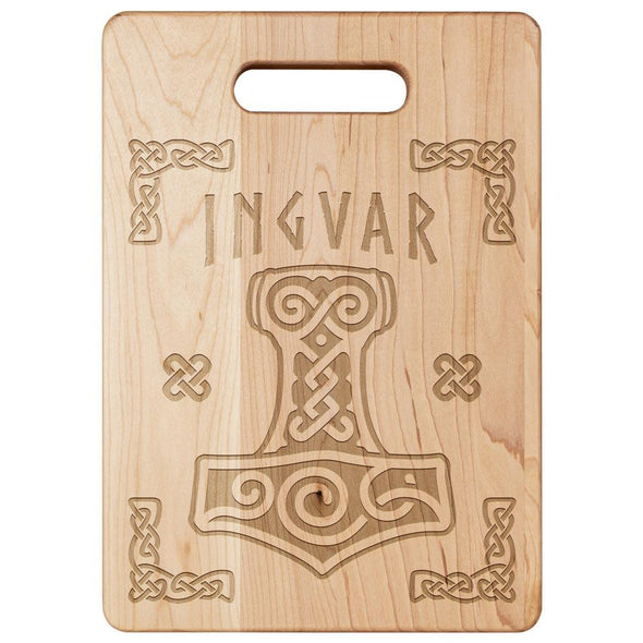 Personalized Norse Thors Hammer Mjolnir Maple Wood Cutting Board