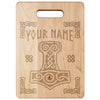 Personalized Norse Thors Hammer Mjolnir Maple Wood Cutting BoardSmall Size: 9" x 6"