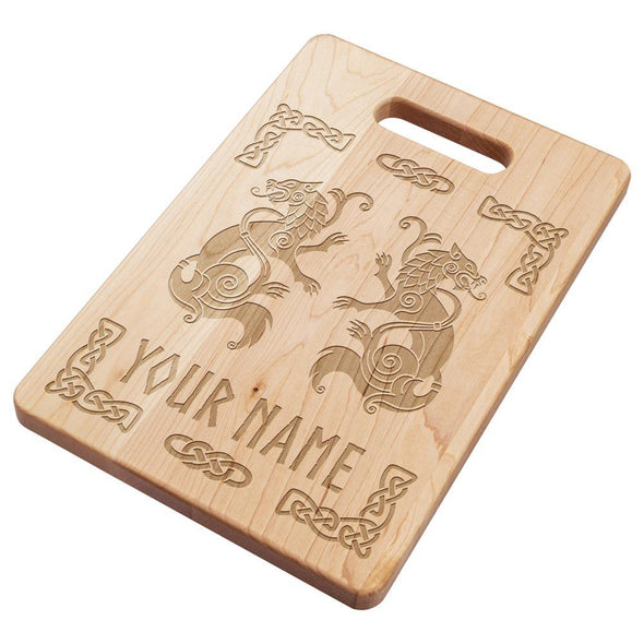Personalized Norse Viking Wolf Maple Wood Cutting Board