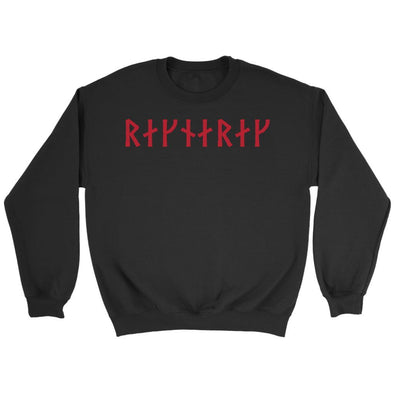 Ragnarok Red Runes Crewneck SweatshirtT-shirtCrewneck SweatshirtBlackS