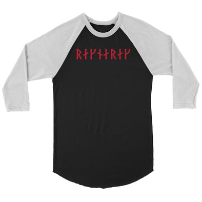 Ragnarok Red Runes Raglan ShirtT-shirtCanvas Unisex 3/4 RaglanBlack/WhiteS