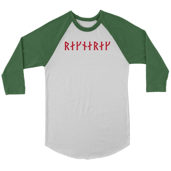 Ragnarok Red Runes Raglan ShirtT-shirtCanvas Unisex 3/4 RaglanWhite/EvergreenS