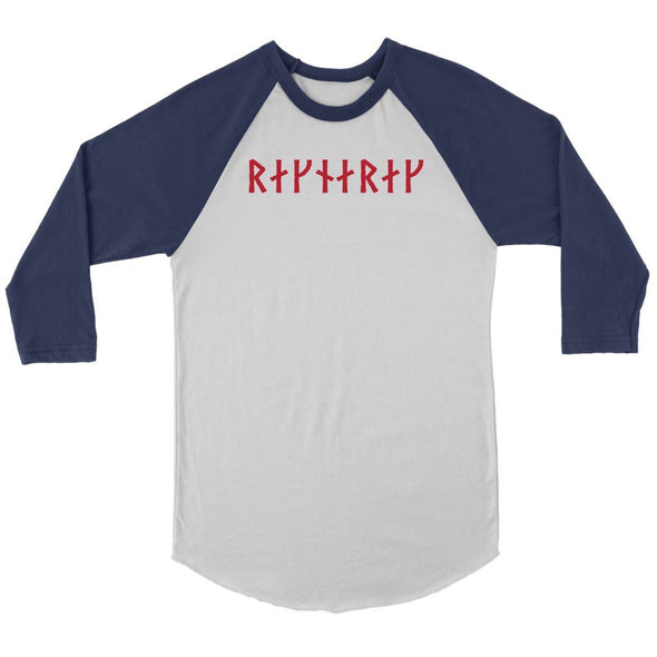 Ragnarok Red Runes Raglan ShirtT-shirtCanvas Unisex 3/4 RaglanWhite/NavyS