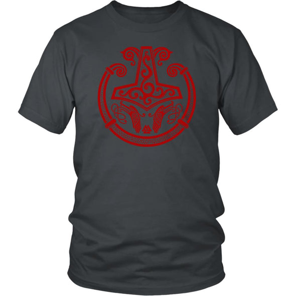 Red Mjolnir Viking Torc ShirtT-shirtDistrict Unisex ShirtCharcoalS
