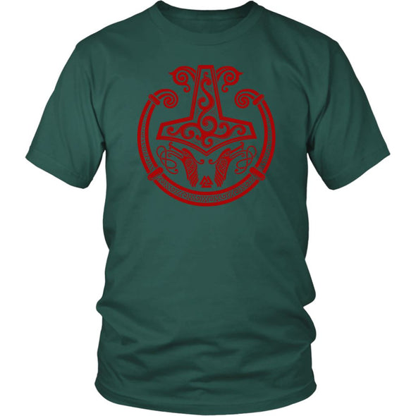 Red Mjolnir Viking Torc ShirtT-shirtDistrict Unisex ShirtDark GreenS