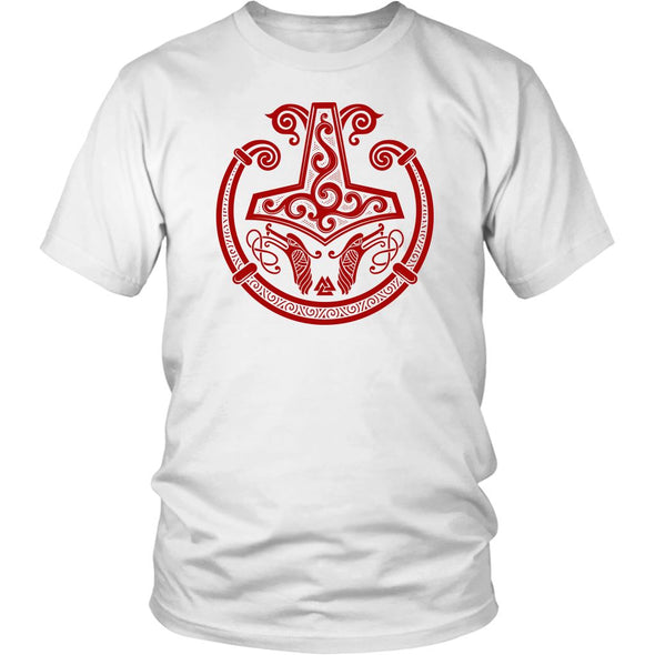 Red Mjolnir Viking Torc ShirtT-shirtDistrict Unisex ShirtWhiteS
