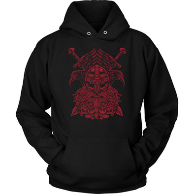 Red Odin Ravens HoodieT-shirtUnisex HoodieBlackS