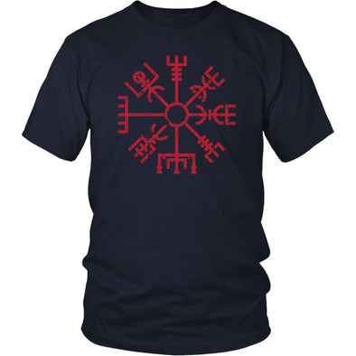 Red Vegvisir Viking Compass T-ShirtT-shirtDistrict Unisex ShirtNavyS