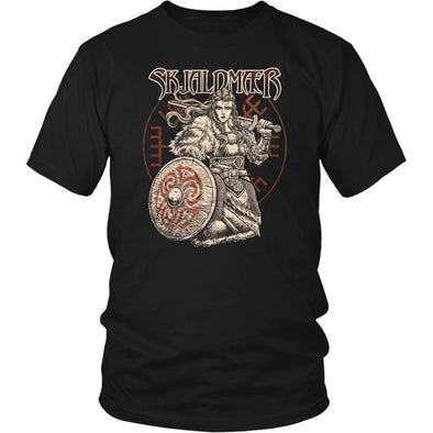 Skjaldmaer Shield Maiden T-ShirtT-shirtDistrict Unisex ShirtBlackS