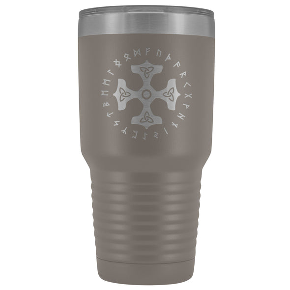 Thors Hammer Triquetra Runes Etched Tumbler 30ozTumblersPewter
