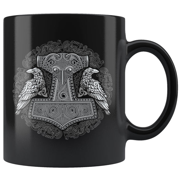 Thors Raven Hammer Mjolnir Coffee Mug 11ozDrinkwareGrey