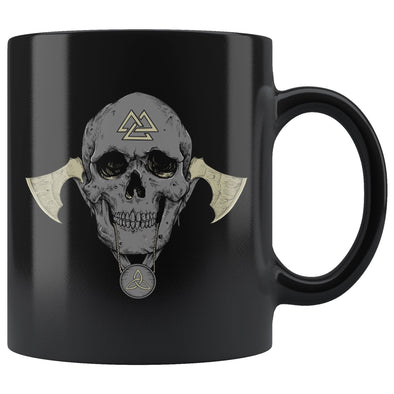 Viking Skull Valknut Coffee MugDrinkwareGrey / Bone