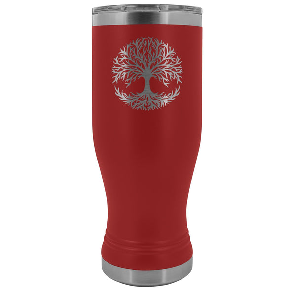 Yggdrasil Norse Celtic Tree of Life Etched Boho TumblerTumblersRed