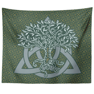 Yggdrasil Norse Tree of Life Trinity Knot TapestryTapestries60" x 50"