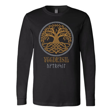 Yggdrasil Pagan Long Sleeve ShirtT-shirtCanvas Long Sleeve ShirtBlackS