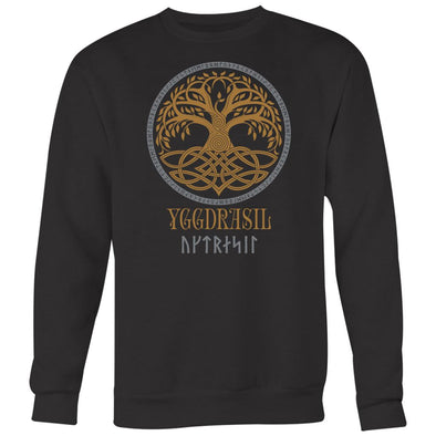 Yggdrasil Pagan SweatshirtT-shirtCrewneck Sweatshirt Big PrintBlackS