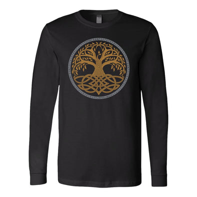Yggdrasil Pagan Viking Long Sleeve ShirtT-shirtCanvas Long Sleeve ShirtBlackS