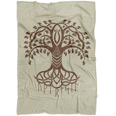 Yggdrasil Tree of Life Norse Runes Fleece BlanketBlanketsSmall Fleece Blanket (40"x30")