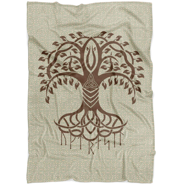 Yggdrasil Tree of Life Norse Runes Fleece BlanketBlanketsSmall Fleece Blanket (40"x30")