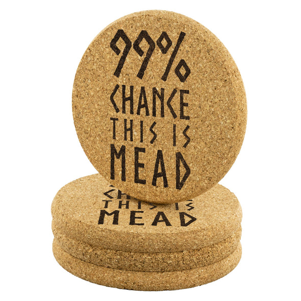 99% Chance This Is Mead Cork Coaster 4piece SetCoasters
