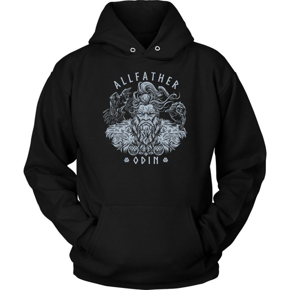 Allfather Odin Huginn Muninn HoodieT-shirtUnisex HoodieBlackS