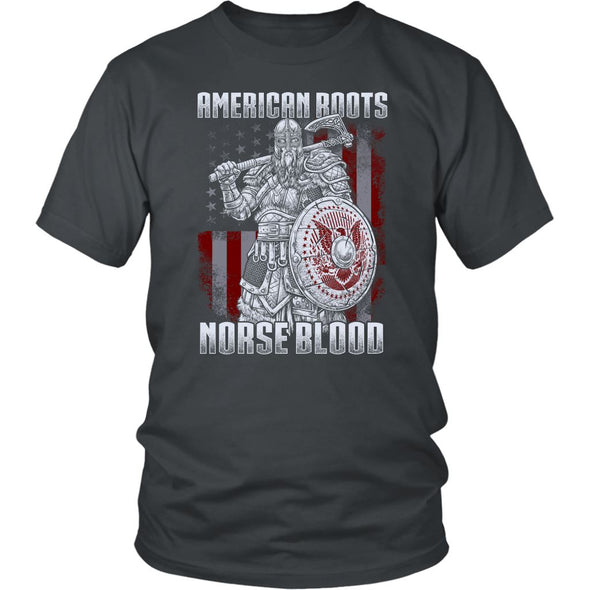 American Roots Norse Blood T-ShirtT-shirtDistrict Unisex ShirtCharcoalS