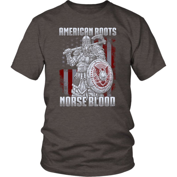American Roots Norse Blood T-ShirtT-shirtDistrict Unisex ShirtHeather BrownS