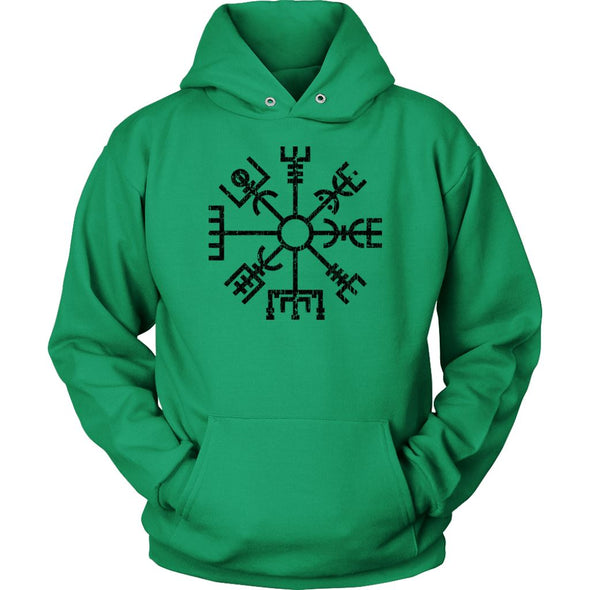 Black Vegvisir Viking Compass HoodieT-shirtUnisex HoodieKelly GreenS