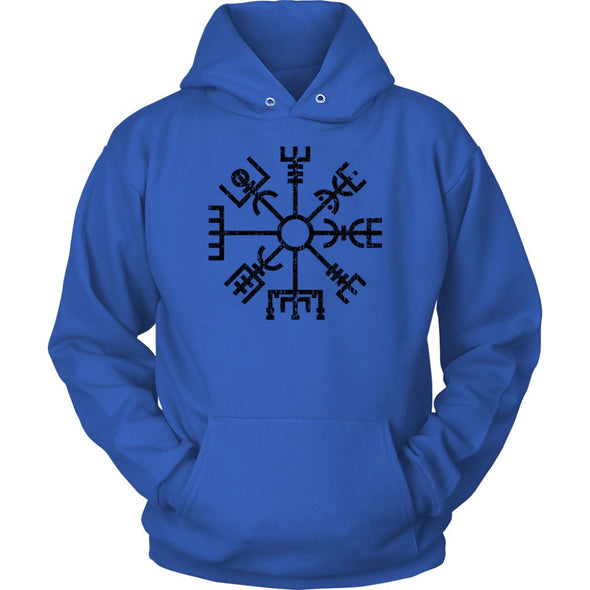 Black Vegvisir Viking Compass HoodieT-shirtUnisex HoodieRoyal BlueS