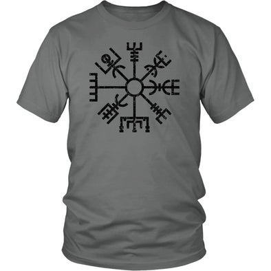 Black Vegvisir Viking Compass T-ShirtT-shirtDistrict Unisex ShirtGreyS