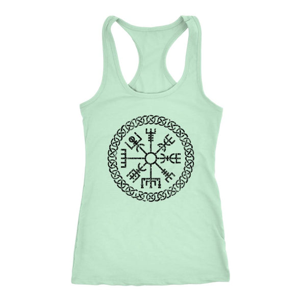 Black Vegvisir Viking Knotwork Racerback Tank TopT-shirtNext Level Racerback TankMintXS