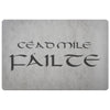 Cead Mile Failte Gaelic Hundred Thousand Welcome Doormat BlackDoormatLight Grey