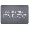 Cead Mile Failte Gaelic Hundred Thousand Welcome Doormat WhiteDoormatGrey