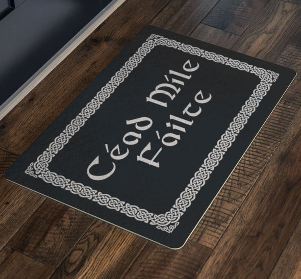 Céad Míle Fáilte Irish Gaelic Celtic Knot DoormatDoormat